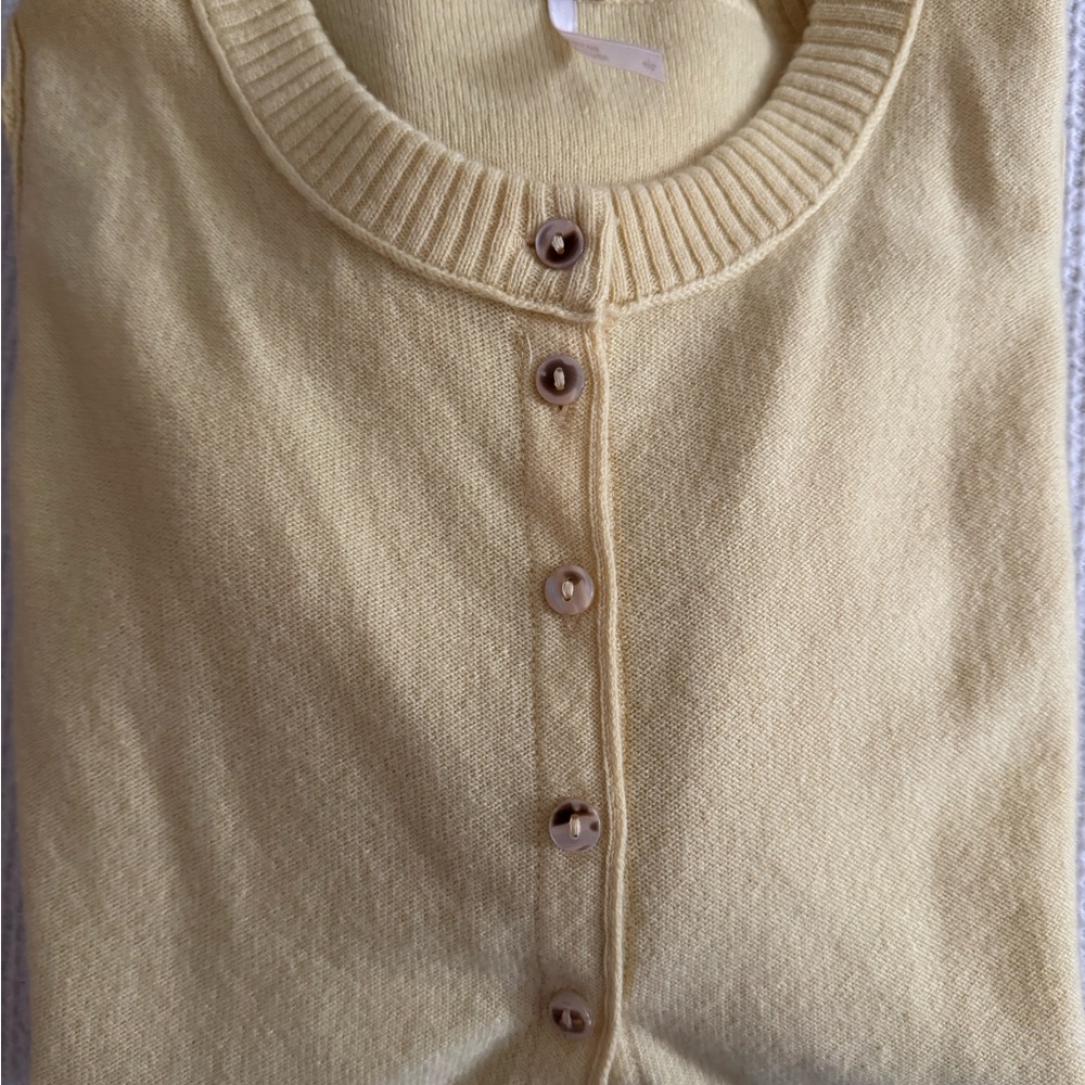 Free People Light Yellow Cardigan Sweater